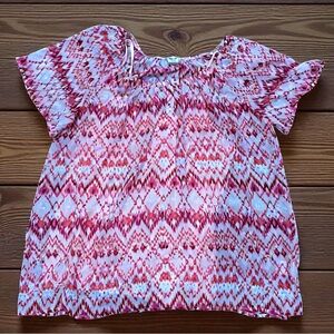 Faded Glory Pink and White Patterned Blouse